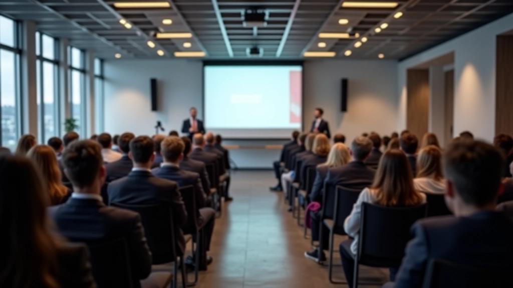 Modern training room setup with presentation equipment and comfortable seating arrangement