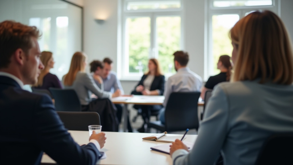 Professional workshop environment showing active learning and communication practice